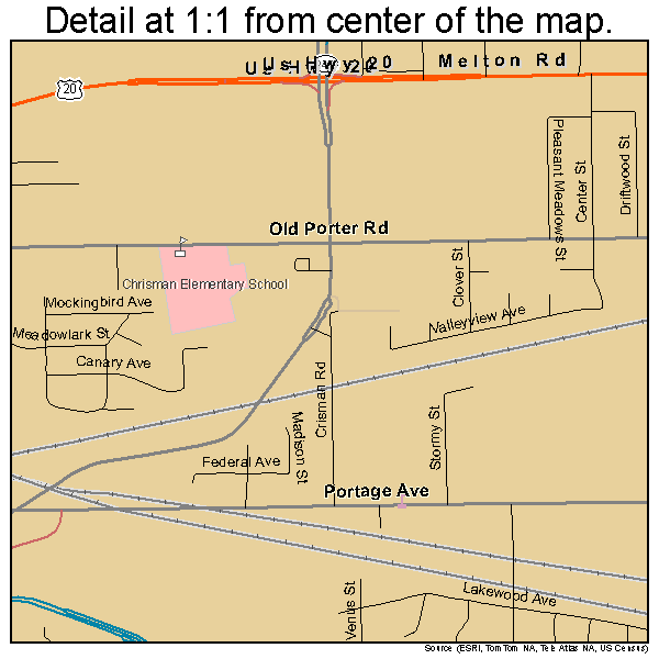 Portage, Indiana road map detail