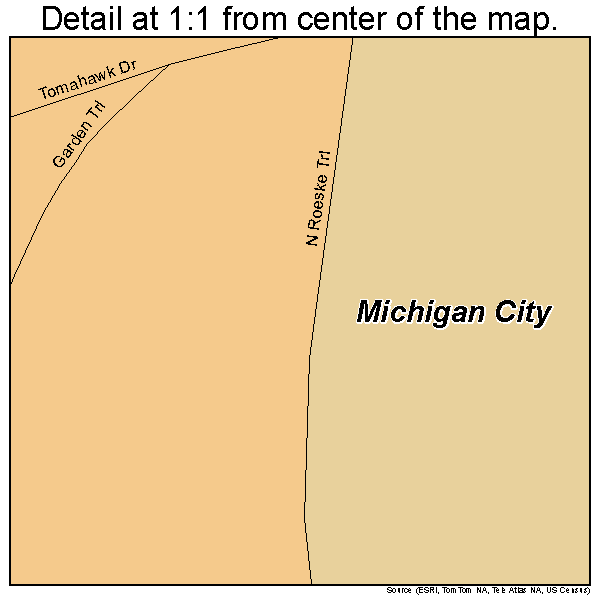 Pottawattamie Park, Indiana road map detail