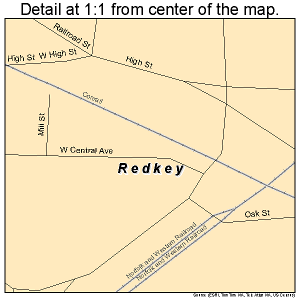 Redkey, Indiana road map detail