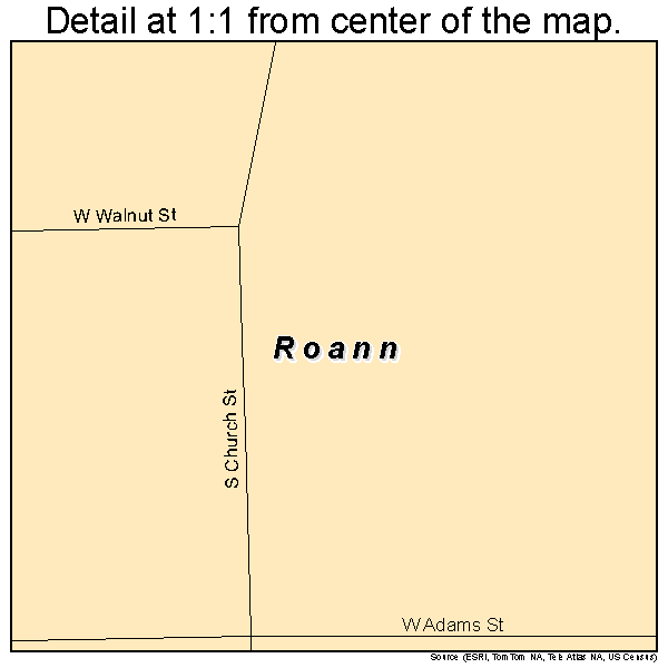 Roann, Indiana road map detail