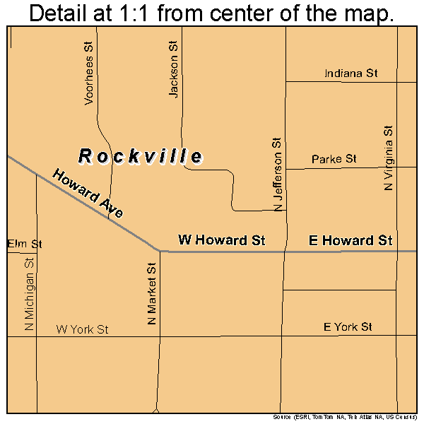 Rockville, Indiana road map detail