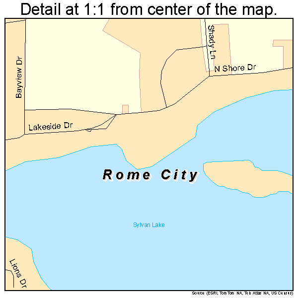 Rome City, Indiana road map detail