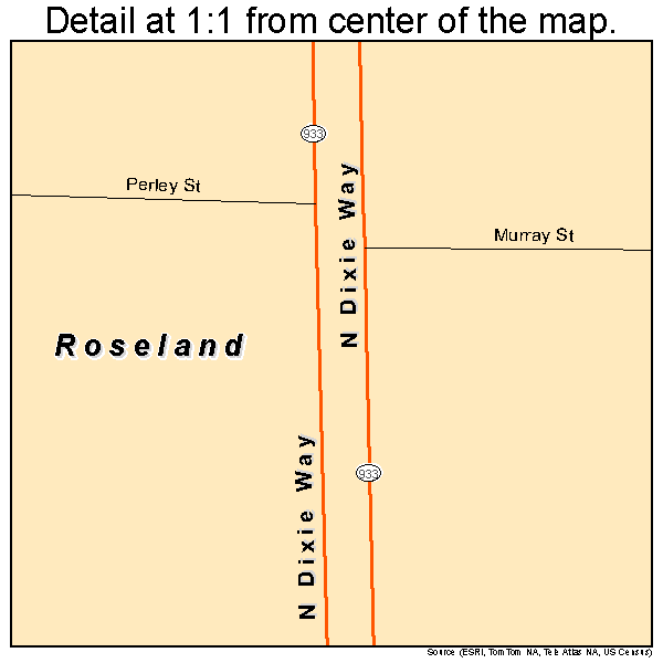 Roseland, Indiana road map detail