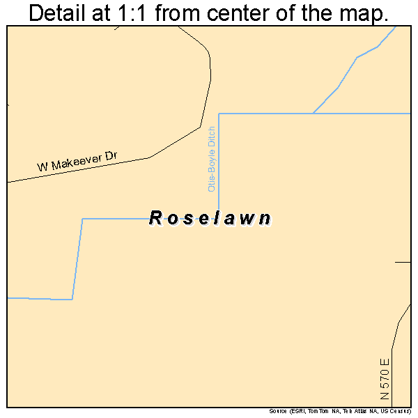 Roselawn, Indiana road map detail