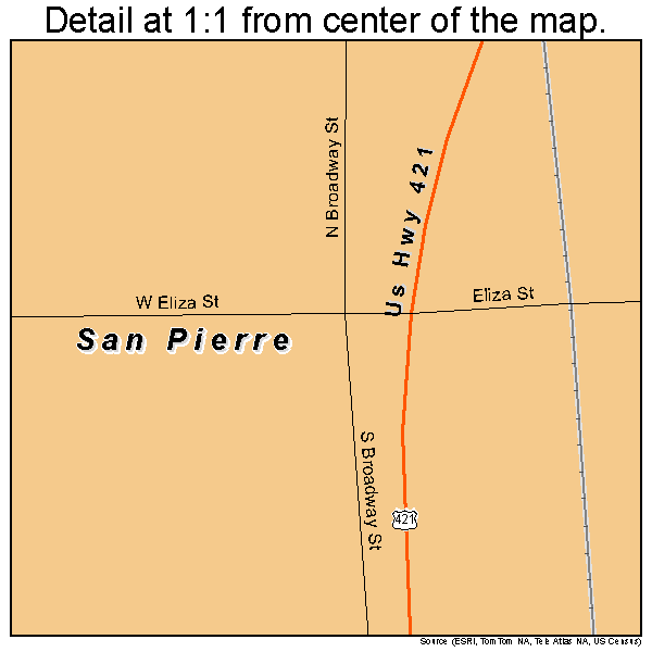San Pierre, Indiana road map detail