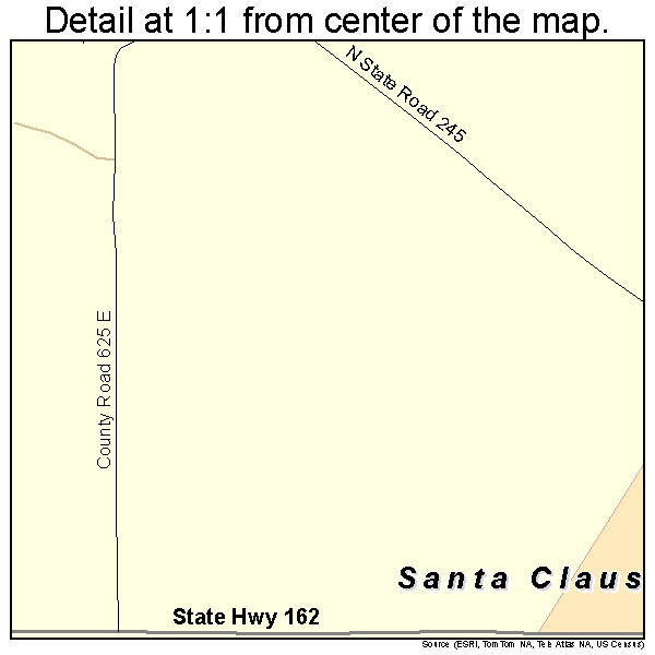 Santa Claus, Indiana road map detail