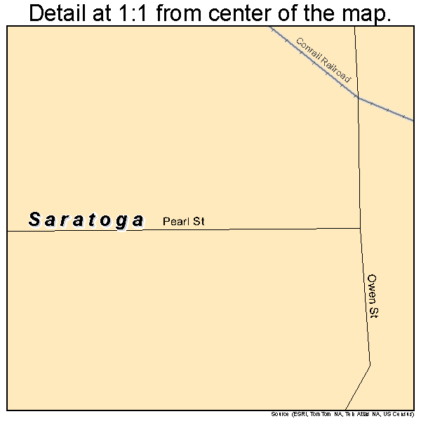 Saratoga, Indiana road map detail