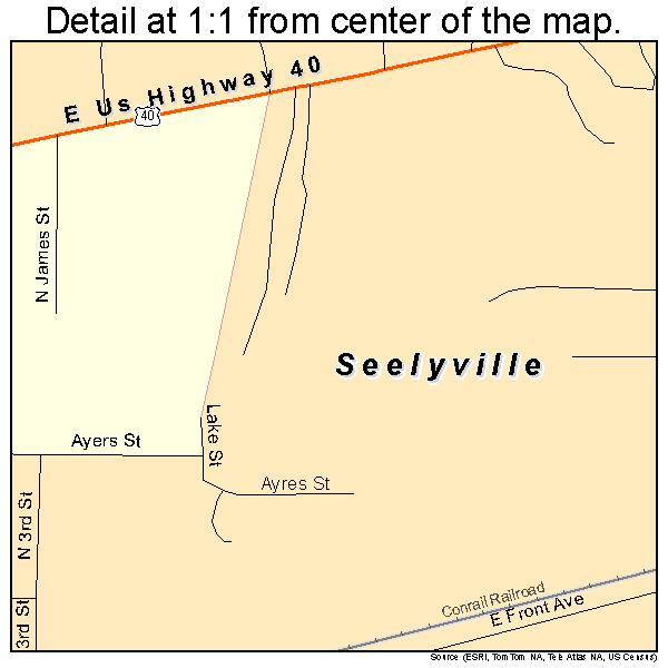 Seelyville, Indiana road map detail