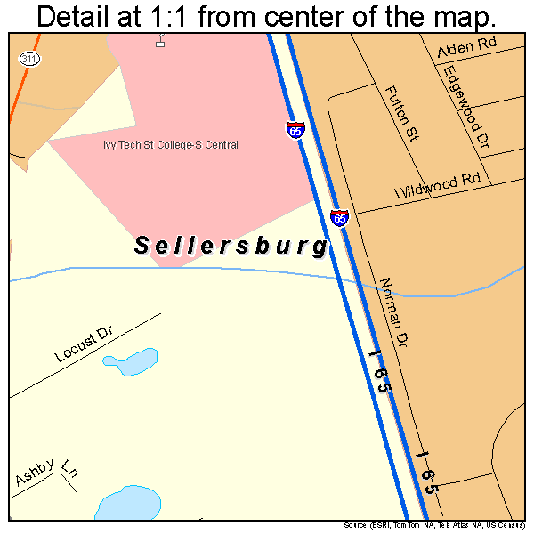 Sellersburg, Indiana road map detail
