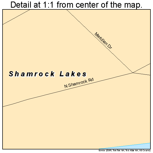 Shamrock Lakes, Indiana road map detail