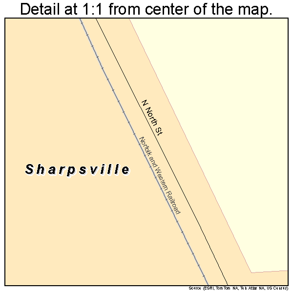 Sharpsville, Indiana road map detail