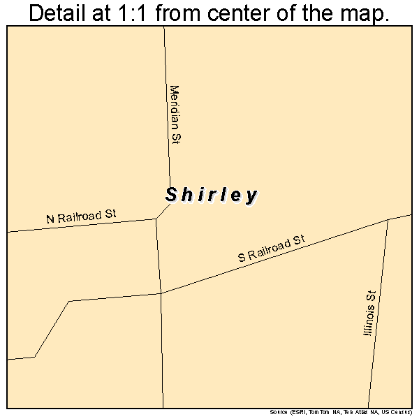 Shirley, Indiana road map detail