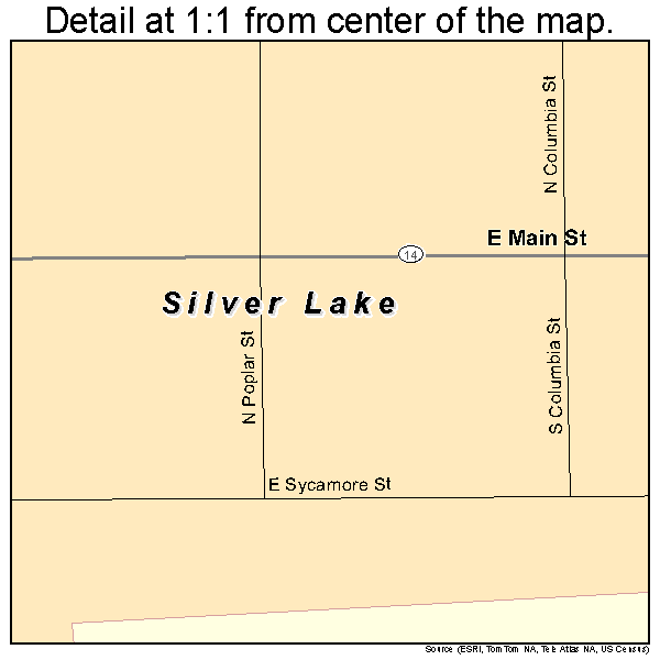 Silver Lake, Indiana road map detail