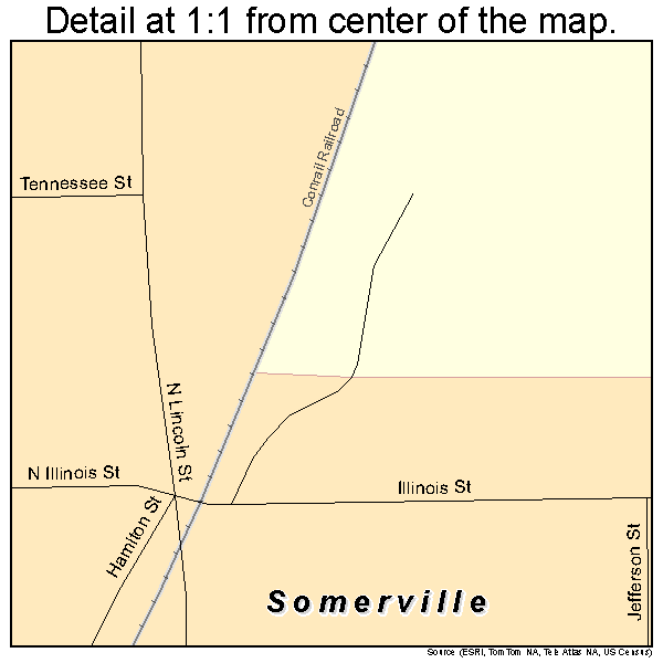 Somerville, Indiana road map detail