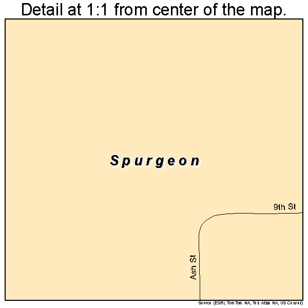 Spurgeon, Indiana road map detail