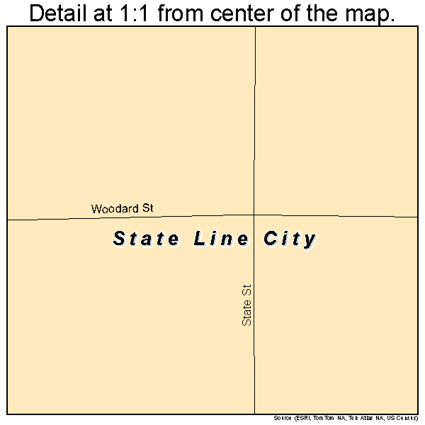State Line City, Indiana road map detail