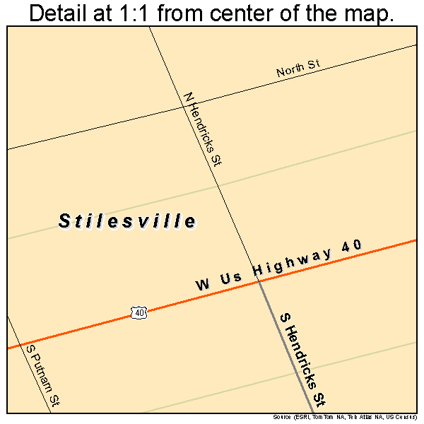 Stilesville, Indiana road map detail