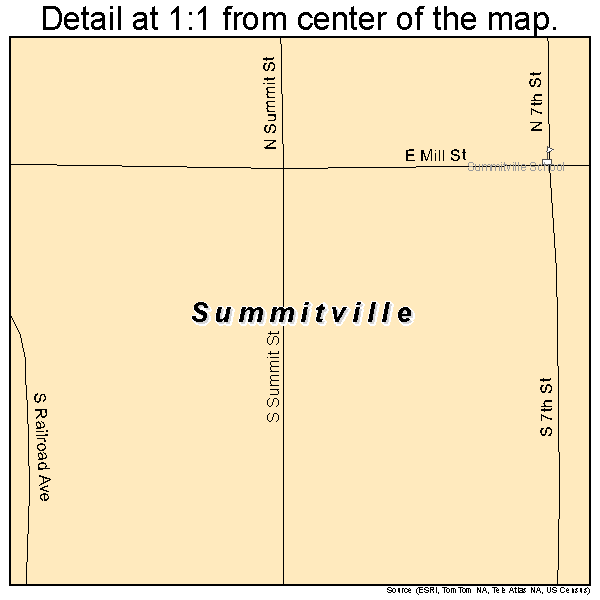 Summitville, Indiana road map detail