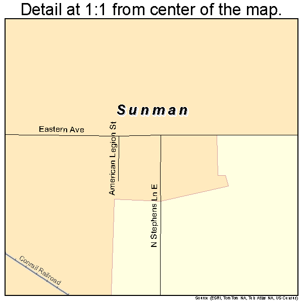 Sunman, Indiana road map detail