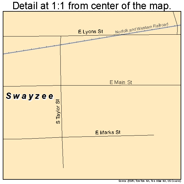 Swayzee, Indiana road map detail