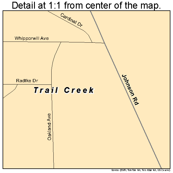Trail Creek, Indiana road map detail