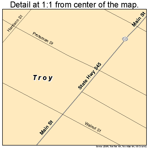 Troy, Indiana road map detail