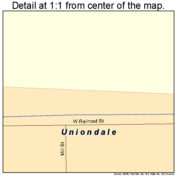 Uniondale, Indiana road map detail