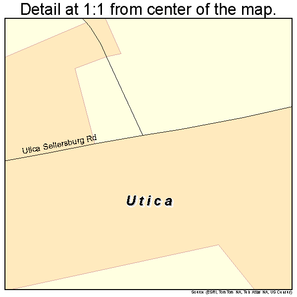 Utica, Indiana road map detail