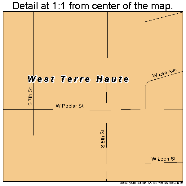 West Terre Haute, Indiana road map detail