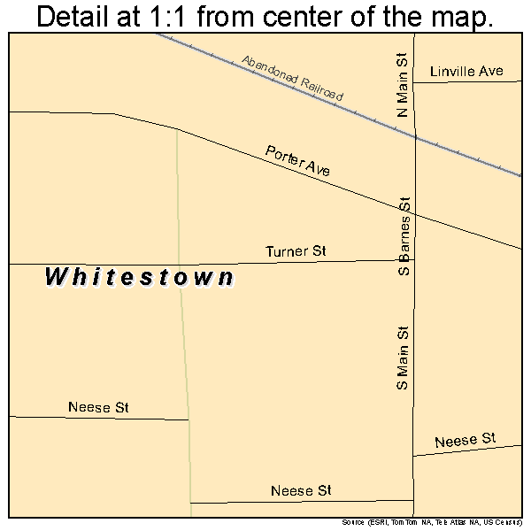 Whitestown, Indiana road map detail