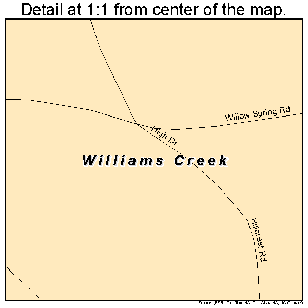 Williams Creek, Indiana road map detail