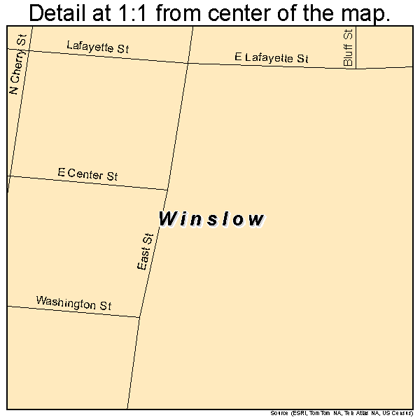 Winslow, Indiana road map detail