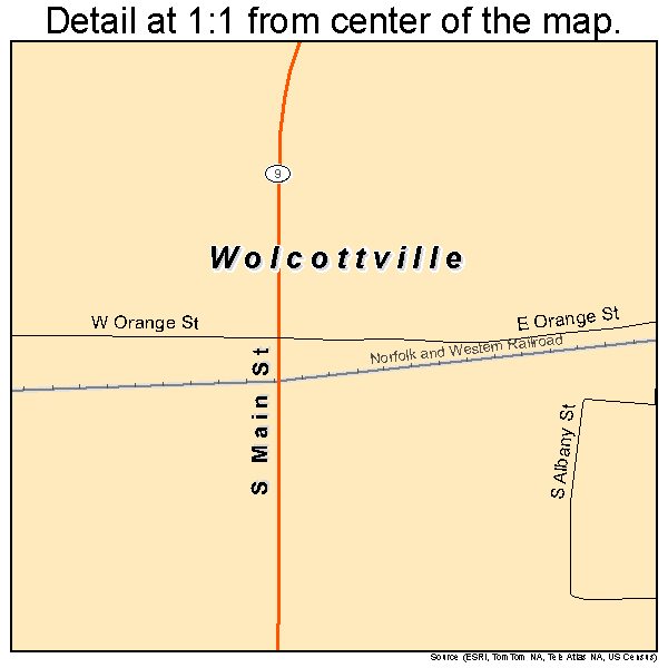Wolcottville, Indiana road map detail