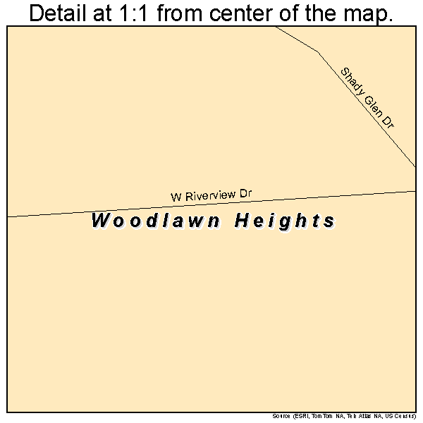 Woodlawn Heights, Indiana road map detail