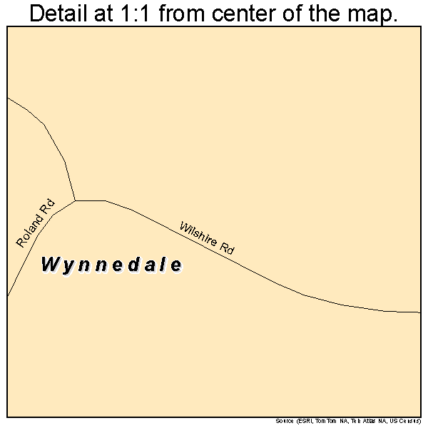 Wynnedale, Indiana road map detail