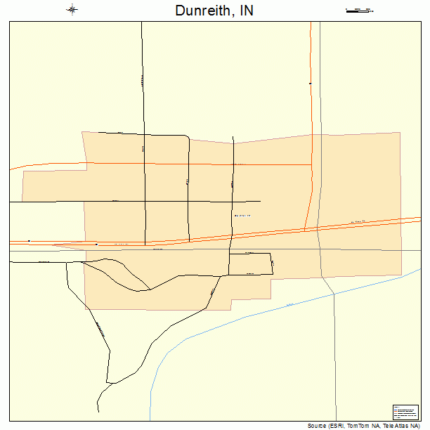 Dunreith, IN street map