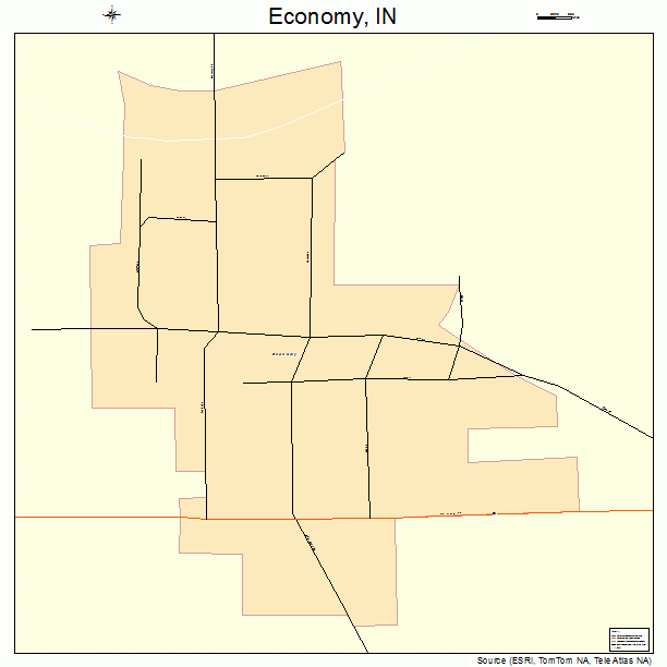 Economy, IN street map