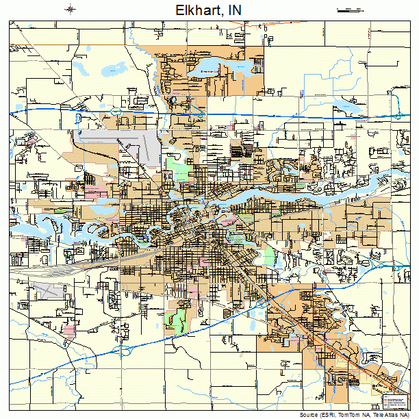 Elkhart, IN street map