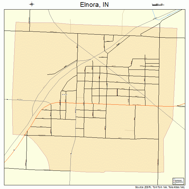 Elnora, IN street map