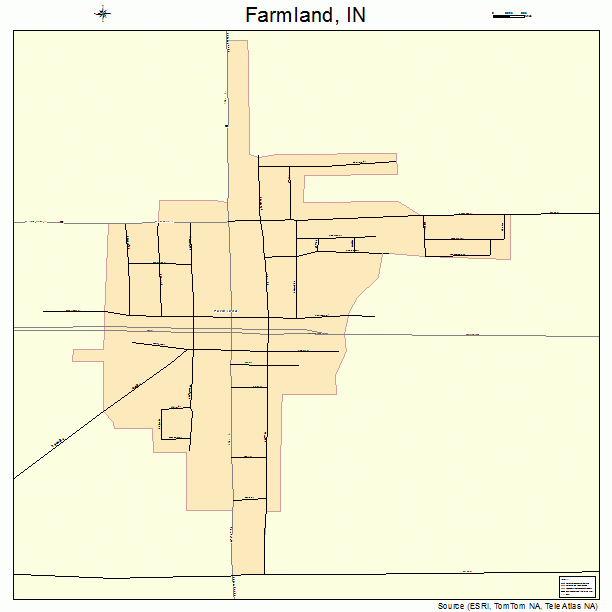 Farmland, IN street map