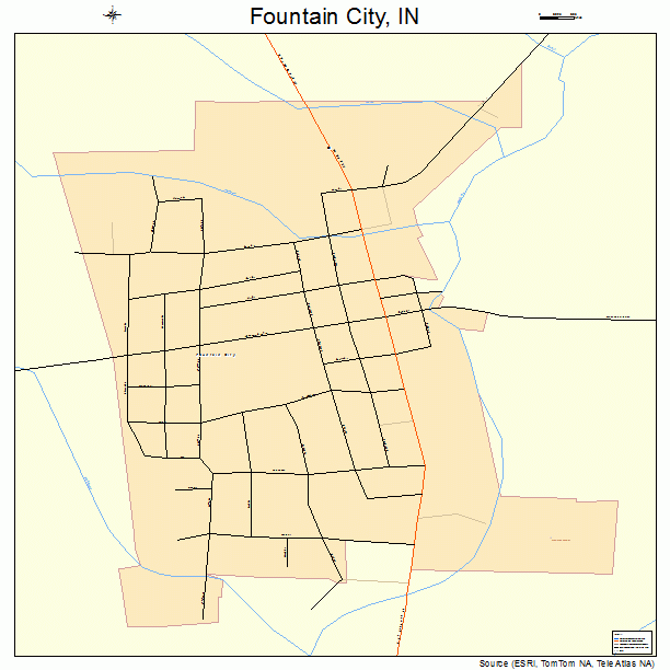 Fountain City, IN street map