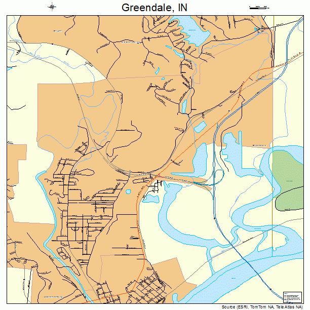 Greendale, IN street map