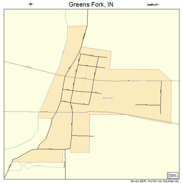 Greens Fork, IN street map