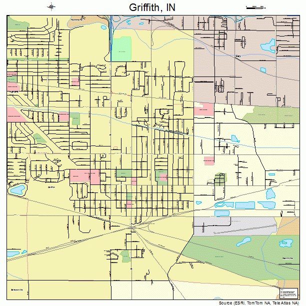 Griffith, IN street map