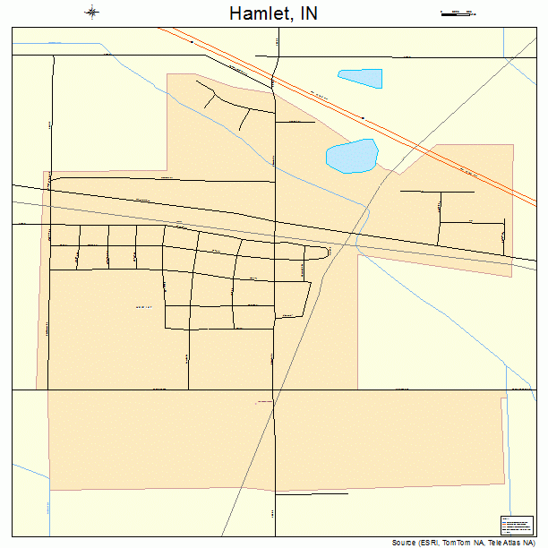 Hamlet, IN street map