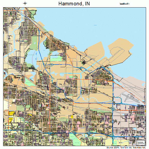 Hammond, IN street map