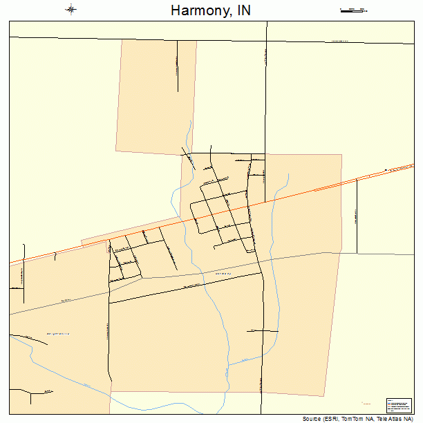 Harmony, IN street map