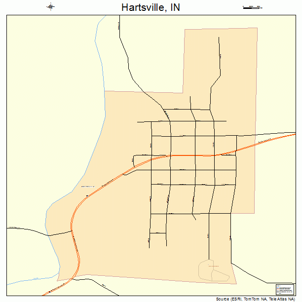 Hartsville, IN street map
