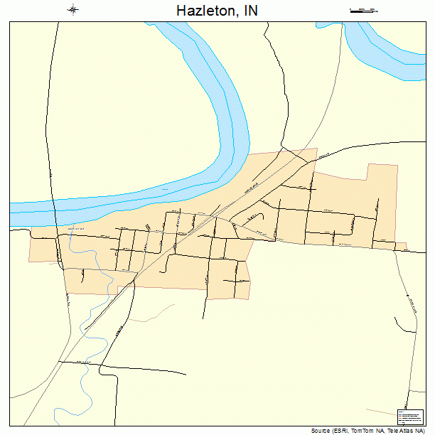Hazleton, IN street map