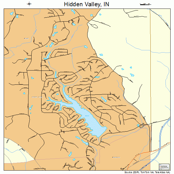 Hidden Valley, IN street map